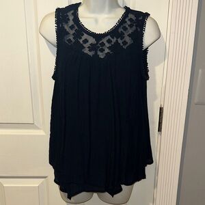 Elegant Navy Blue Sleeveless Top